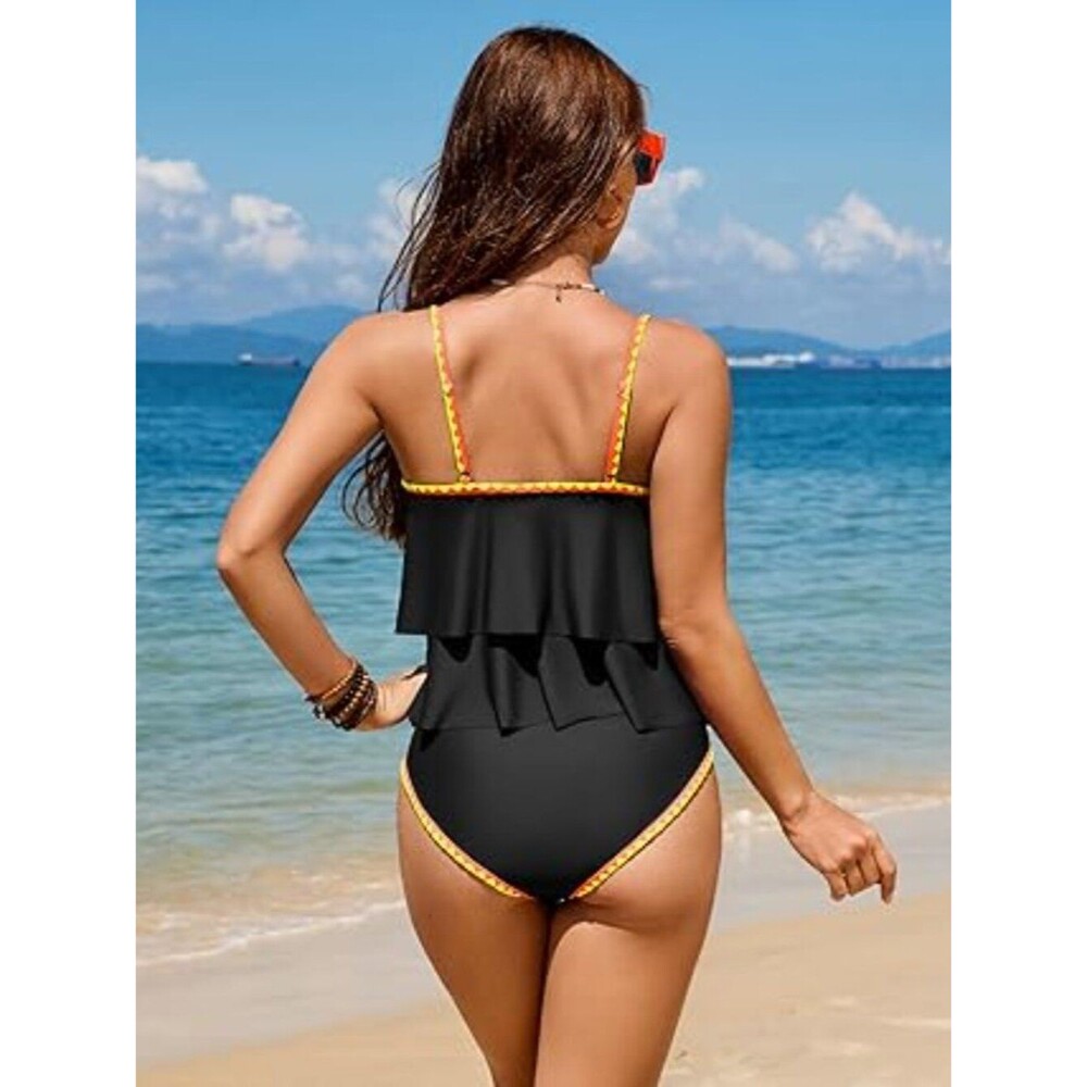 Tankini Swimsuits Women Tummy Control Bathing Suit 2 Piece Modest Swim Suits L - Picture 3 of 5